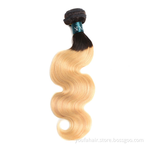 Wholesale Ombre 1b 27 99J Red Brazilian Human Virgin Hair Weave Body Wave Cuticle Aligned Pre Colored Raw Human Hair Extension